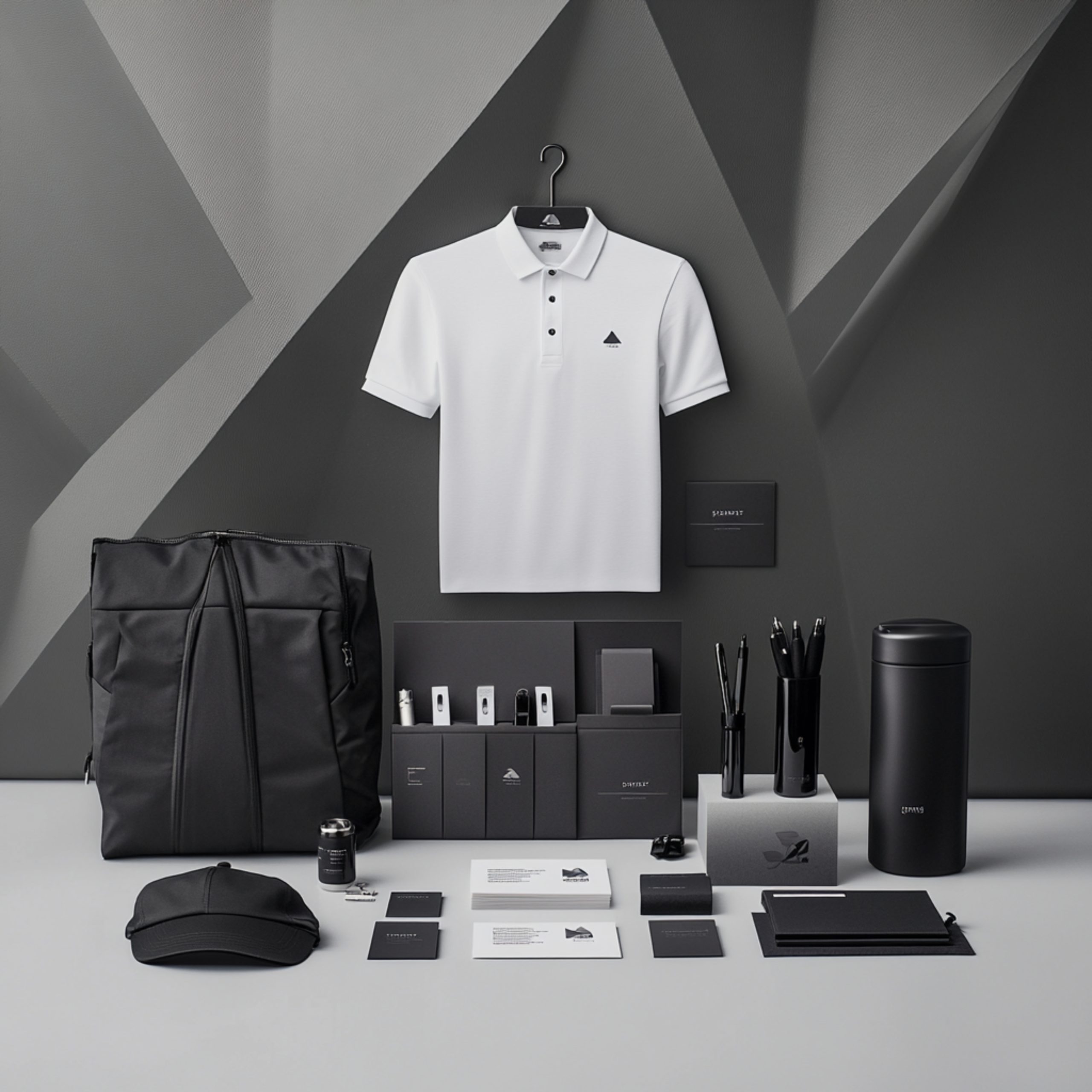 modern-sleek-branding-display-featuring-various-promotional-products-arranged-neatly
